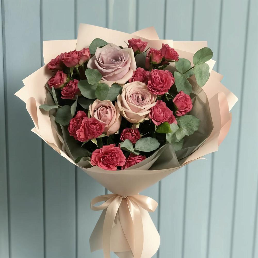 Букет цветов из: Гвоздики и Розы в Захарьино