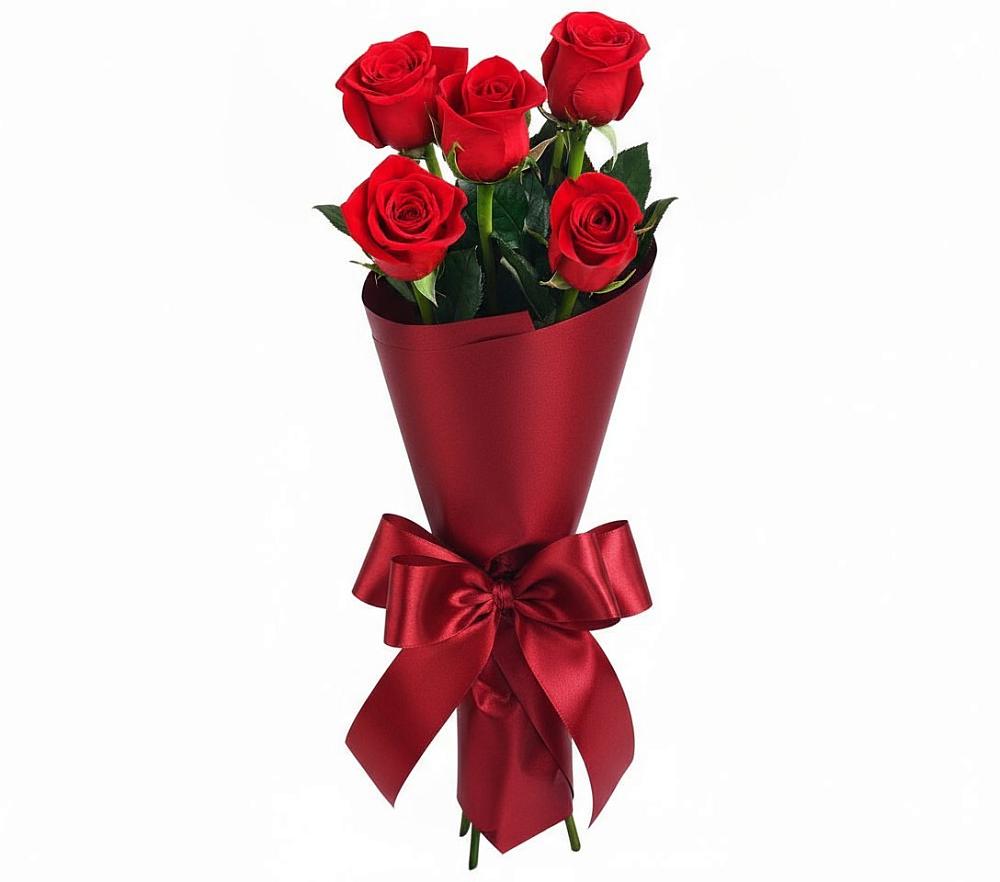 Букет 5 Красных роз Эдлесс Лав в Захарьино