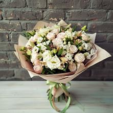 Букет цветов из:  Альстромерии, Розы и Хризантемы в Захарьино