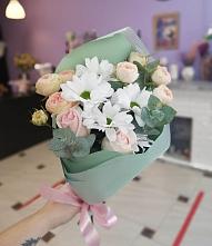 Букет цветов из:  Хризантемы и Розы #REPLACE_PRED# Захарьино