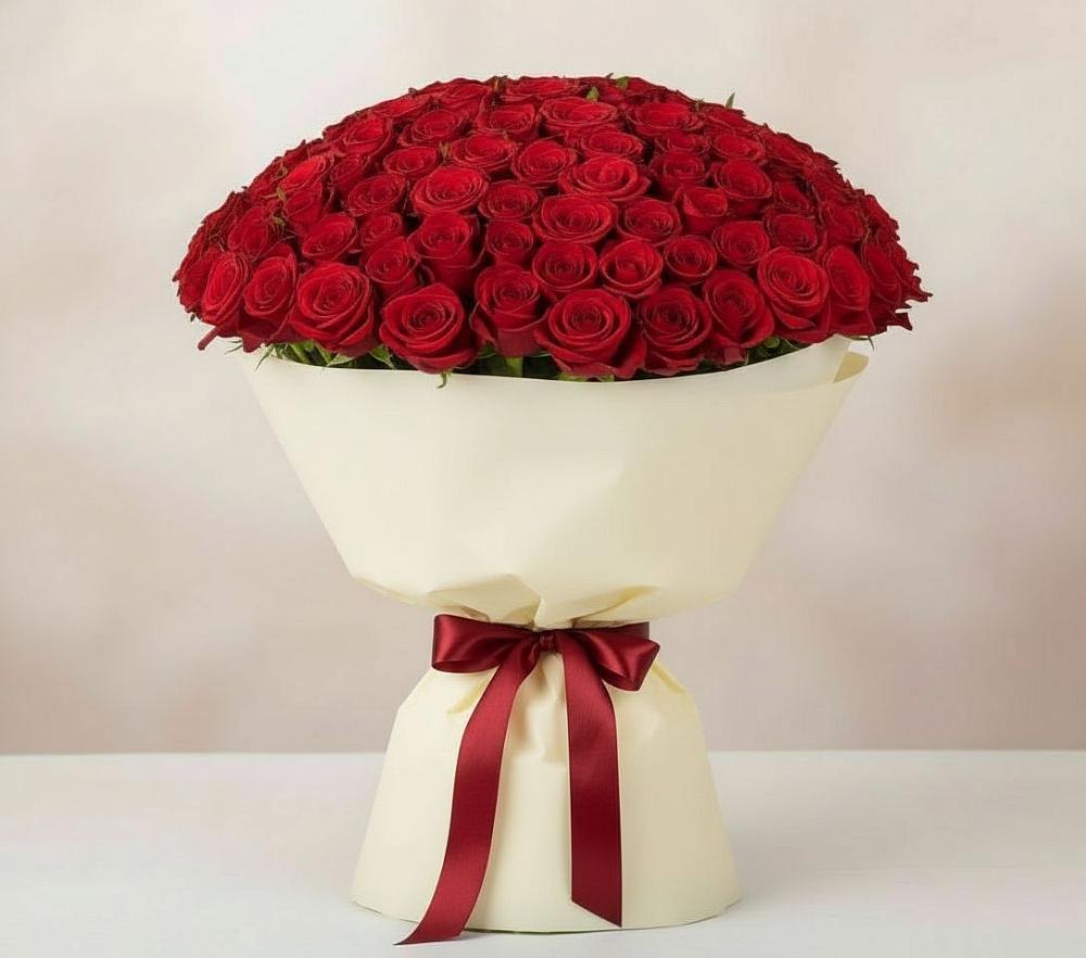 Букет 101 Красная роза Милано в Захарьино