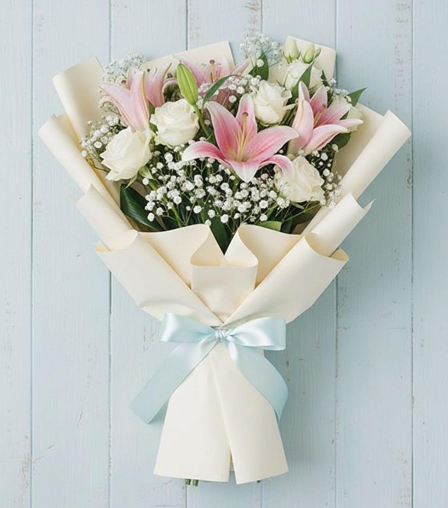 Букет цветов из: Лилии в Захарьино