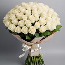 Букет 101 беля роза Белоснежка в Захарьино