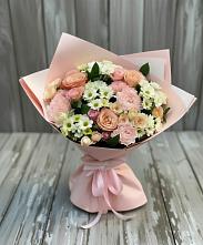 Букет цветов из:  Гвоздики, Розы и Хризантемы в Захарьино
