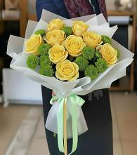 Букет цветов из:  Хризантемы и Розы в Захарьино