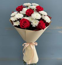Букет цветов из:  Розы и Хризантемы в Захарьино