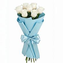 Букет 7 белых роз Проуд в Захарьино