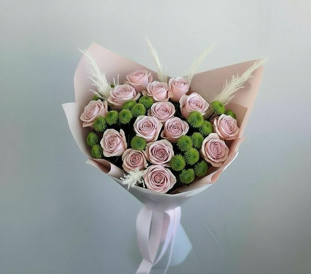 Букет цветов из: Розы и Хризантемы в Захарьино