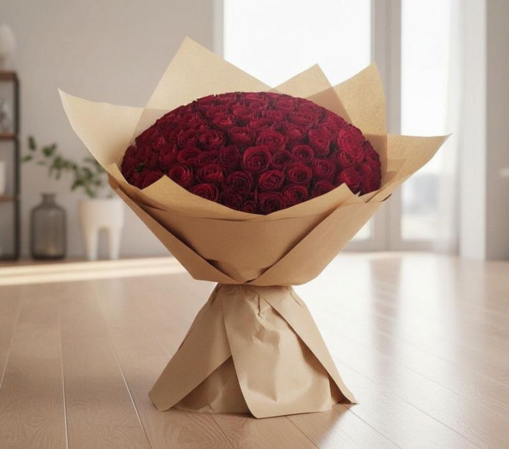 Букет 101 Красная роза в Захарьино
