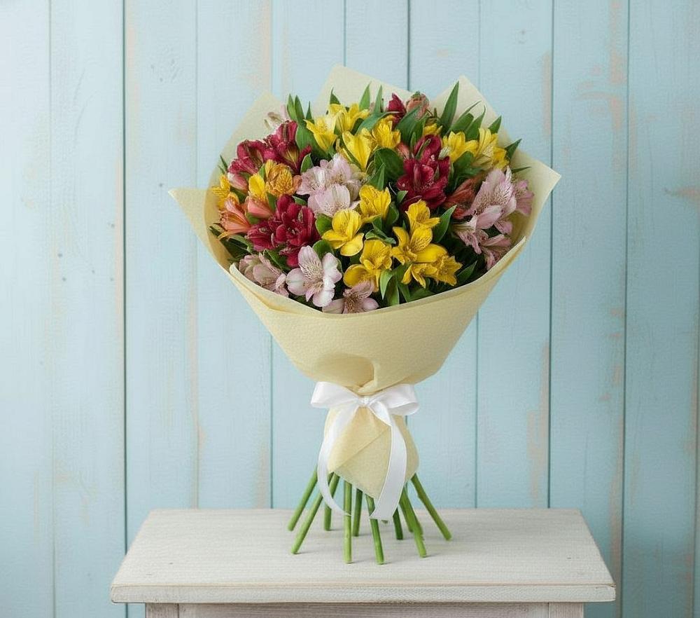 Букет цветов из: Альстромерии в Захарьино