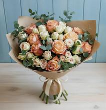 Букет цветов из:  Альстромерии и Розы в Захарьино